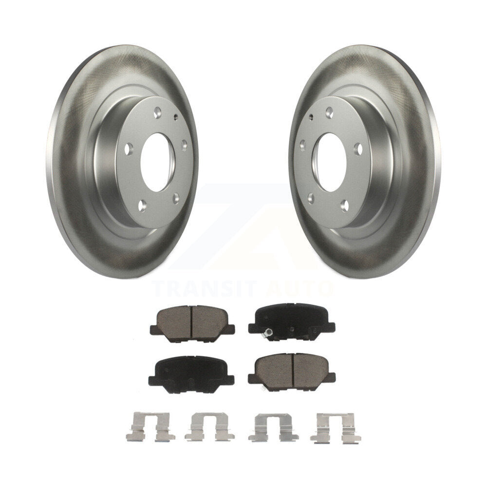 Rear Coated Disc Brake Rotors And Ceramic Pads Kit For 2014-2015 Mazda 6