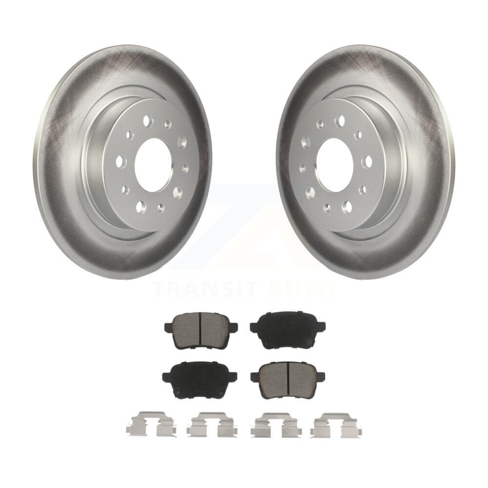 Rear Coated Disc Brake Rotors And Ceramic Pads Kit For 2014-2020 Fiat 500L