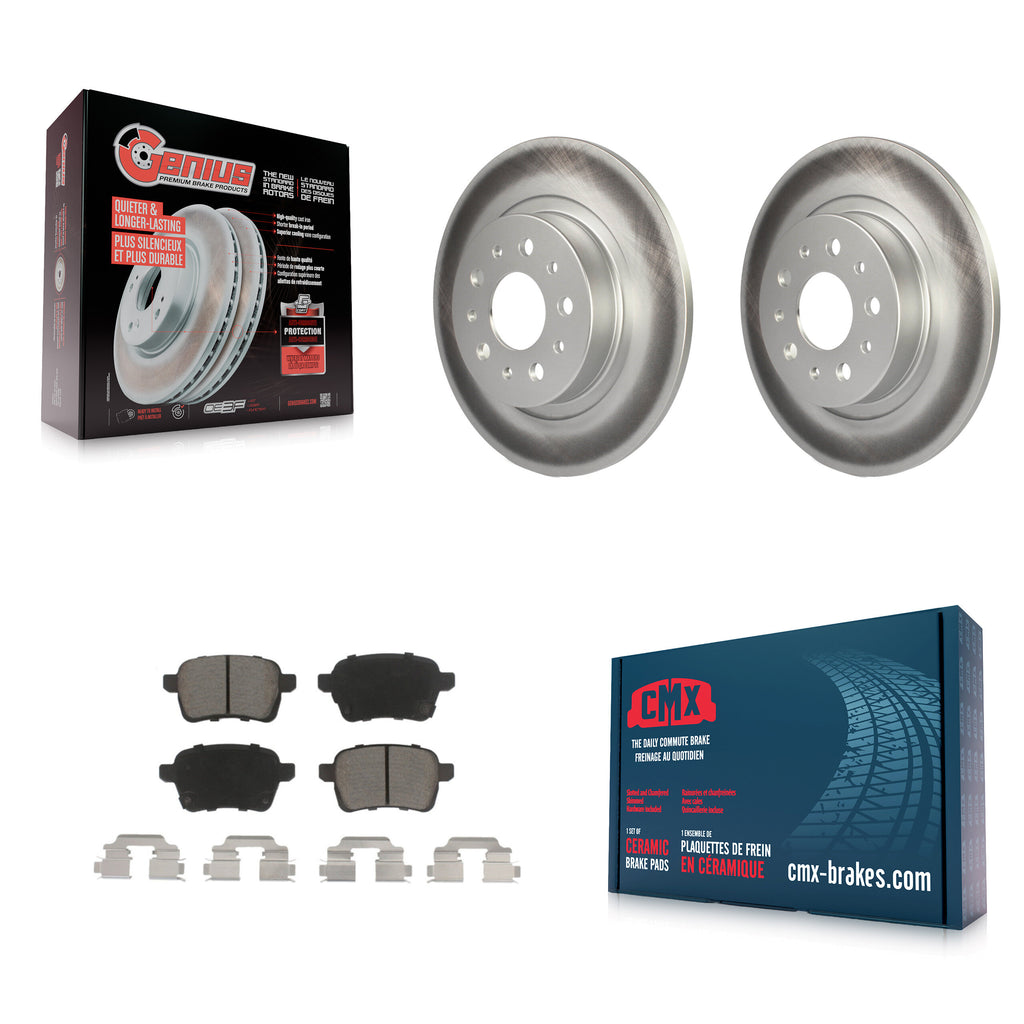 [Rear] 2014-2020 Fiat 500L Premium Coated Rotors & Ceramic Pads Brake Kit For Max Braking