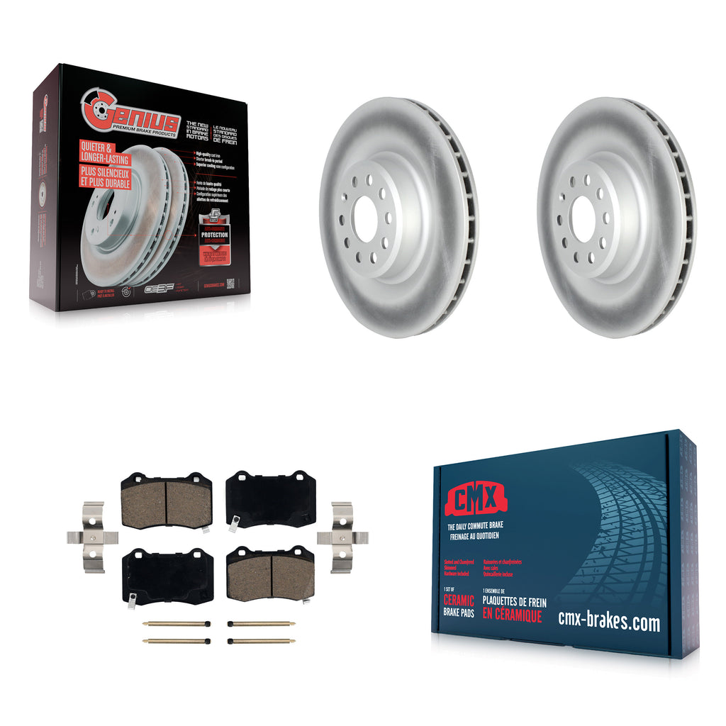 Rear Coated Disc Brake Rotors And Ceramic Pads Kit For Tesla X S