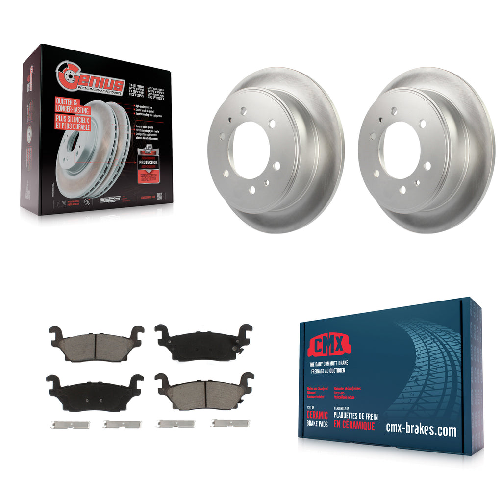 Rear Coated Disc Brake Rotors And Ceramic Pads Kit For Hummer H3 H3T