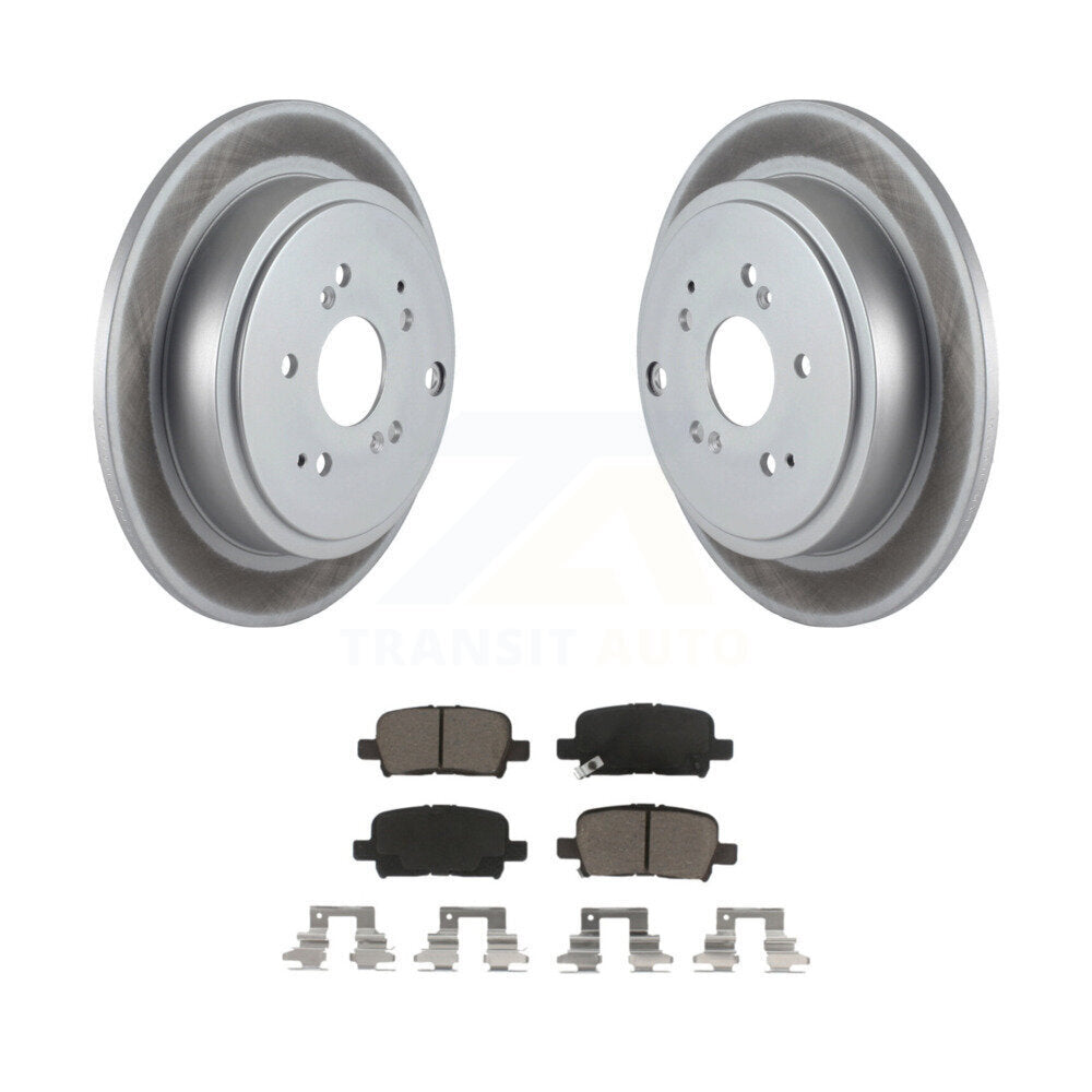 Rear Coated Disc Brake Rotors And Ceramic Pads Kit For Honda Pilot Acura MDX