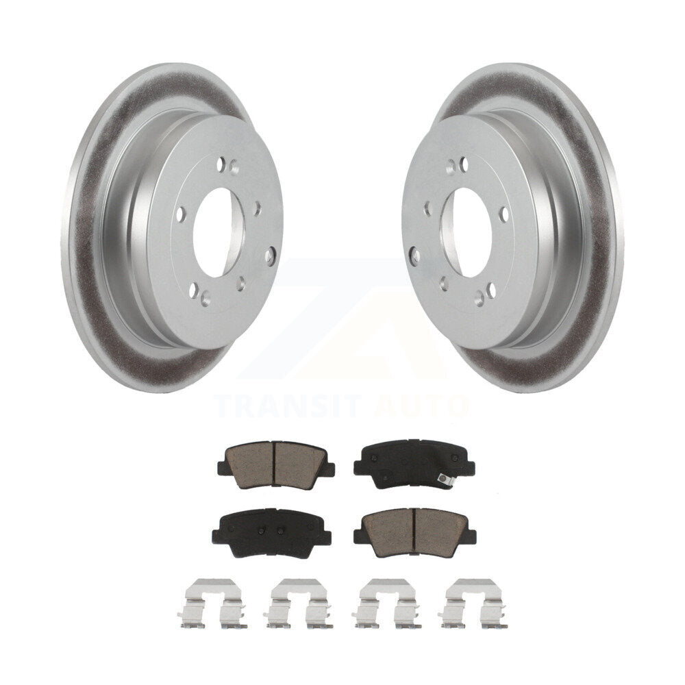 Rear Coated Disc Brake Rotors And Ceramic Pads Kit For 2007-2009 Kia Amanti