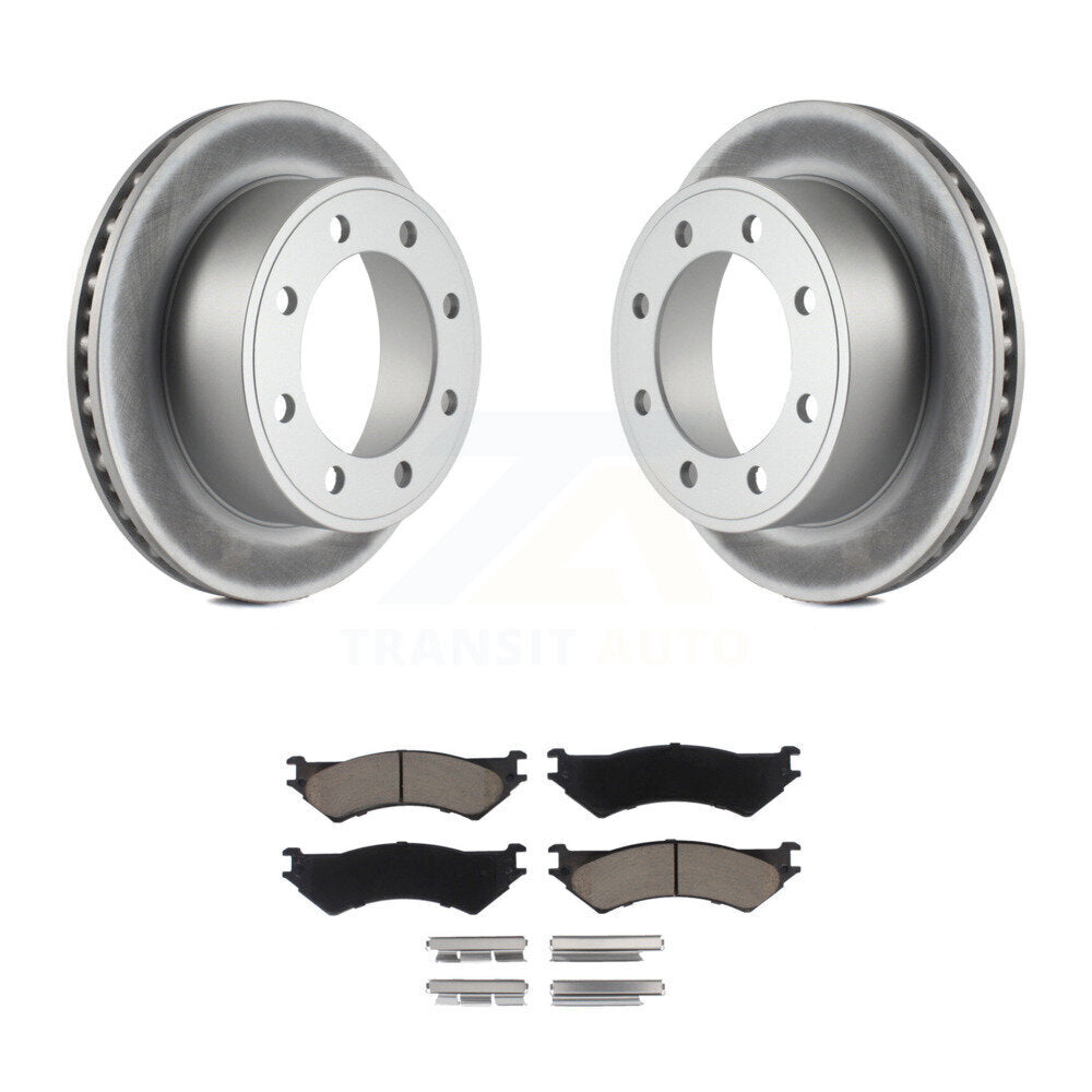 Rear Coat Brake Rotors Ceramic Pad Kit For Ford E-350 Super Duty E-250 Econoline