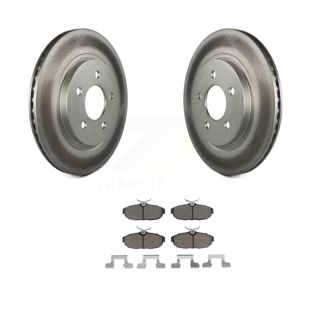 Rear Coated Disc Brake Rotors And Ceramic Pads Kit For Ford Mustang