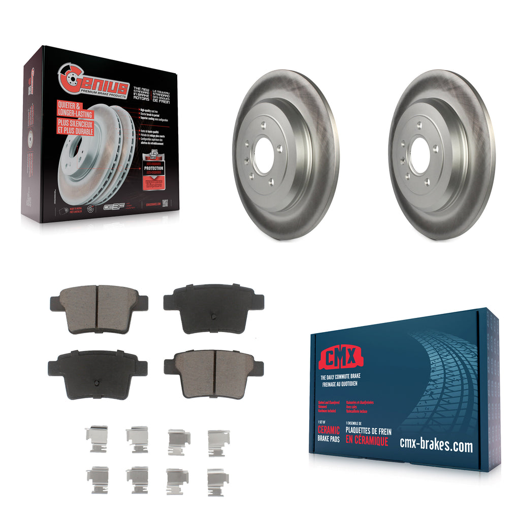 Rear Coated Brake Rotor Ceramic Pad Kit For Ford Five Hundred Freestyle Taurus X
