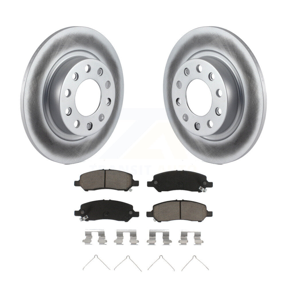 Rear Coated Disc Brake Rotors And Ceramic Pads Kit For 2013-2016 Dodge Dart