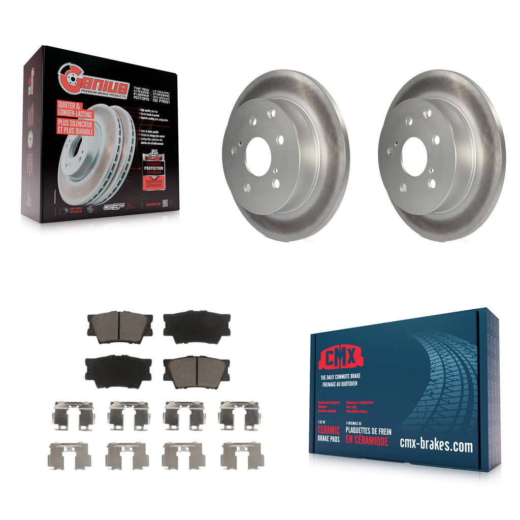 Rear Coated Disc Brake Rotors And Ceramic Pads Kit For Toyota RAV4 Lexus HS250h