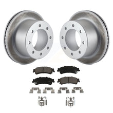 Charger l&#39;image dans la galerie, Rear Coated Brake Rotors Ceramic Pad Kit For Chevrolet Silverado 3500 GMC Sierra