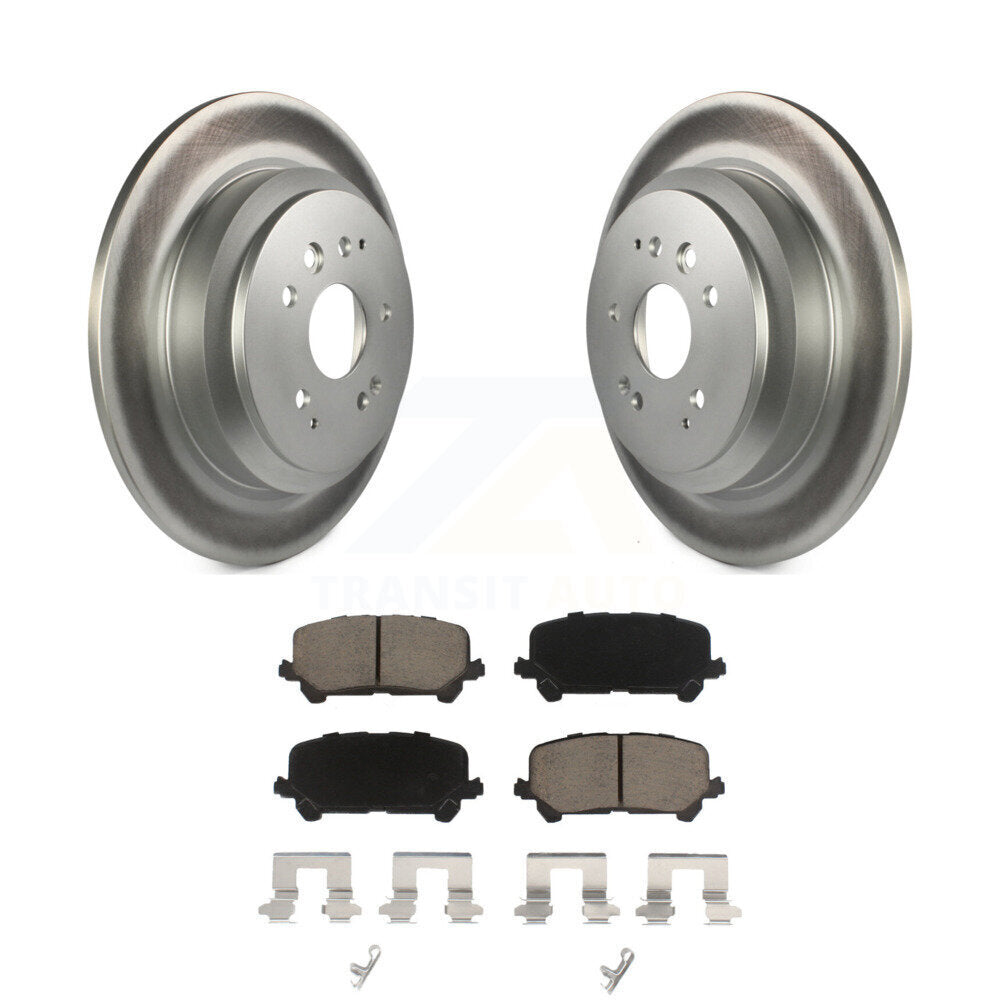 Rear Coated Disc Brake Rotors And Ceramic Pads Kit For 2014-2016 Acura MDX