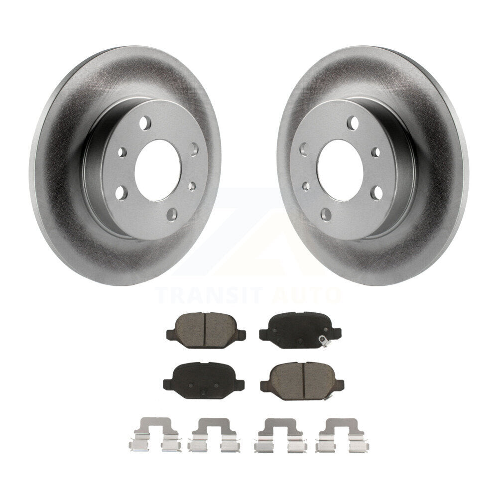 Rear Coated Disc Brake Rotors And Ceramic Pads Kit For Fiat 500