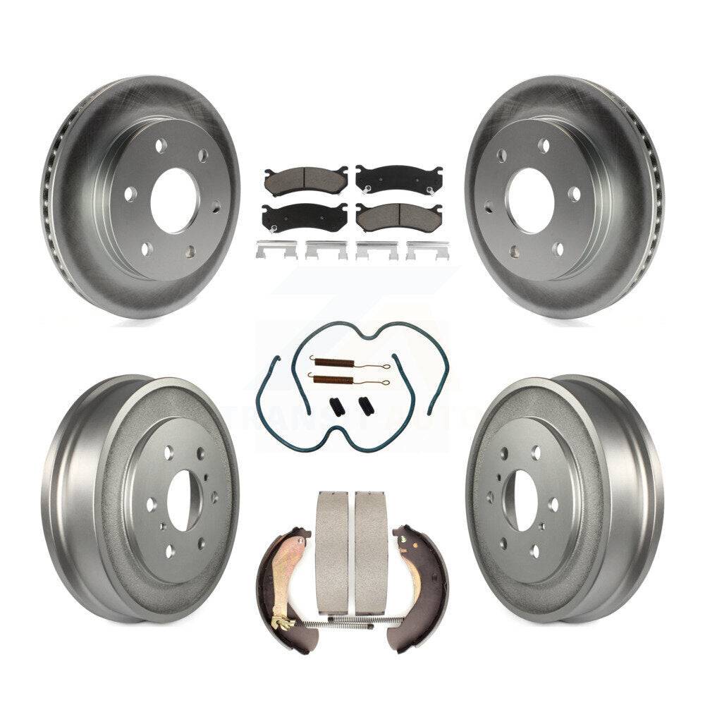 Front Rear Coated Brake Rotor Ceramic Pad Drum Kit (7Pc) For Chevrolet Silverado