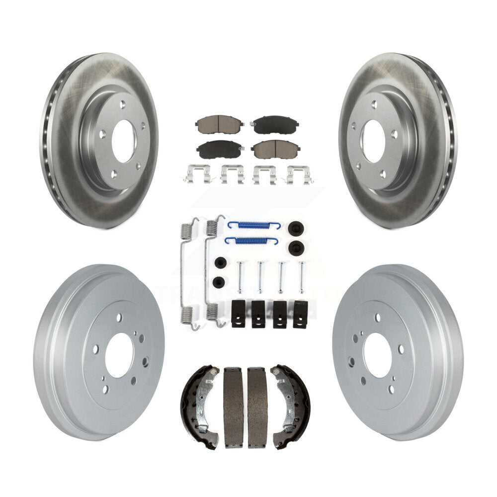 Front Rear Coated Disc Brake Rotors Ceramic Pad Drum Kit (7Pc) For Nissan Sentra