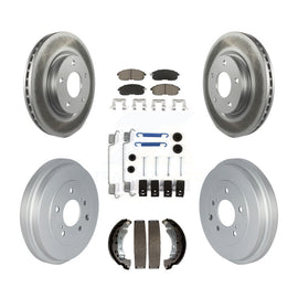 Front Rear Coated Disc Brake Rotors Ceramic Pad Drum Kit (7Pc) For Nissan Sentra