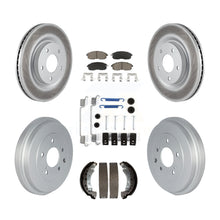 Charger l'image dans la galerie, Front Rear Coated Disc Brake Rotors Ceramic Pad Drum Kit (7Pc) For Nissan Sentra