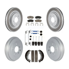 Charger l'image dans la galerie, Front Rear Coated Disc Brake Rotors Ceramic Pad Drum Kit (7Pc) For Nissan Sentra