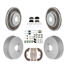 Front Rear Coat Brake Rotors Ceramic Pad Drum Kit (7Pc) For Toyota Corolla Prizm