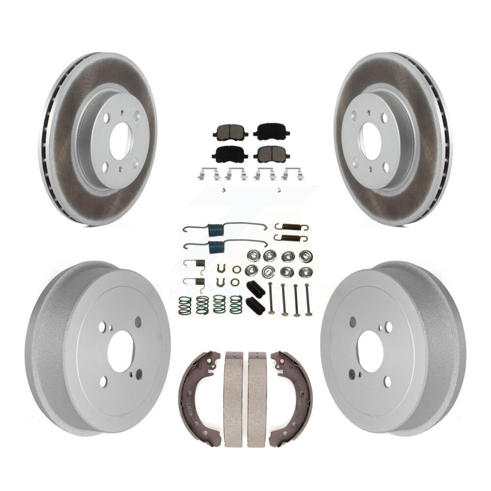 Front Rear Coated Disc Brake Rotor Ceramic Pad Drum Kit (7Pc) For Toyota Corolla