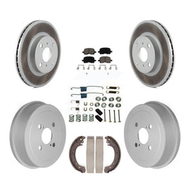 Front Rear Coated Disc Brake Rotor Ceramic Pad Drum Kit (7Pc) For Toyota Corolla