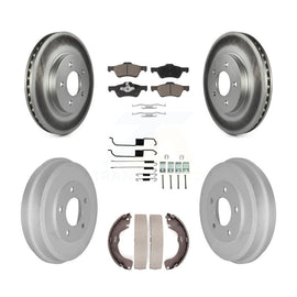 Front Rear Coated Brake Rotor Ceramic Pad Drum Kit (7Pc) For Ford Escape Mercury
