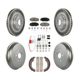 Front Rear Coated Disc Brake Rotor Ceramic Pad Drum Kit (7Pc) For Toyota Corolla
