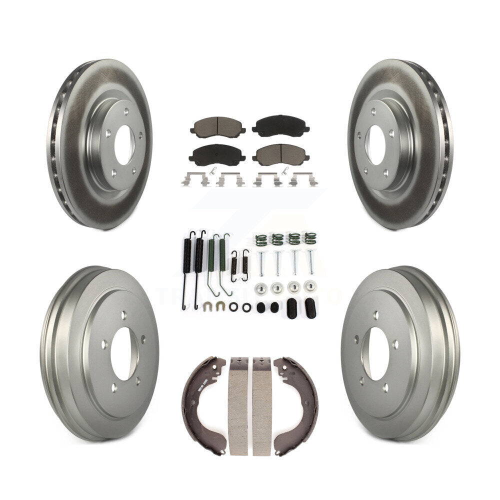 Front Rear Coat Brake Rotors Ceramic Pad Drum Kit (7Pc) For Jeep Patriot Compass