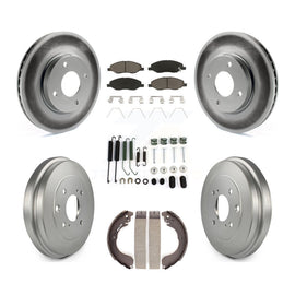 Front Rear Coated Disc Brake Rotor Ceramic Pad & Drum Kit (7Pc) For Nissan Versa