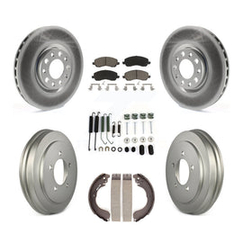 Front Rear Coated Disc Brake Rotor Ceramic Pad & Drum Kit (7Pc) For Jeep Compass
