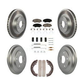 Front Rear Coated Disc Brake Rotors Ceramic Pad & Drum Kit (7Pc) For Honda Civic