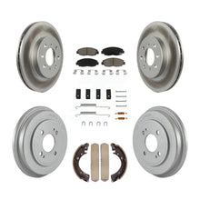 Charger l'image dans la galerie, Front Rear Coated Disc Brake Rotors Ceramic Pad &amp; Drum Kit (7Pc) For Honda Civic