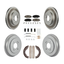 Charger l'image dans la galerie, Front Rear Coated Disc Brake Rotors Ceramic Pad Drum Kit (7Pc) For Honda Insight