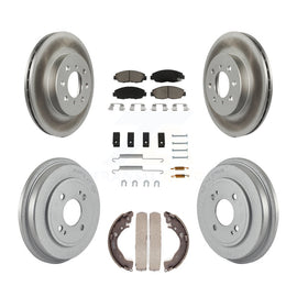 Front Rear Coated Disc Brake Rotors Ceramic Pad Drum Kit (7Pc) For Honda Insight