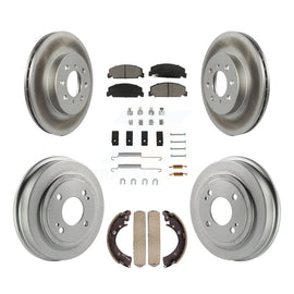 Front Rear Coated Disc Brake Rotors Ceramic Pad & Drum Kit (7Pc) For Honda Civic