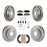 Front Rear Coated Disc Brake Rotors Ceramic Pad & Drum Kit (7Pc) For Honda Civic