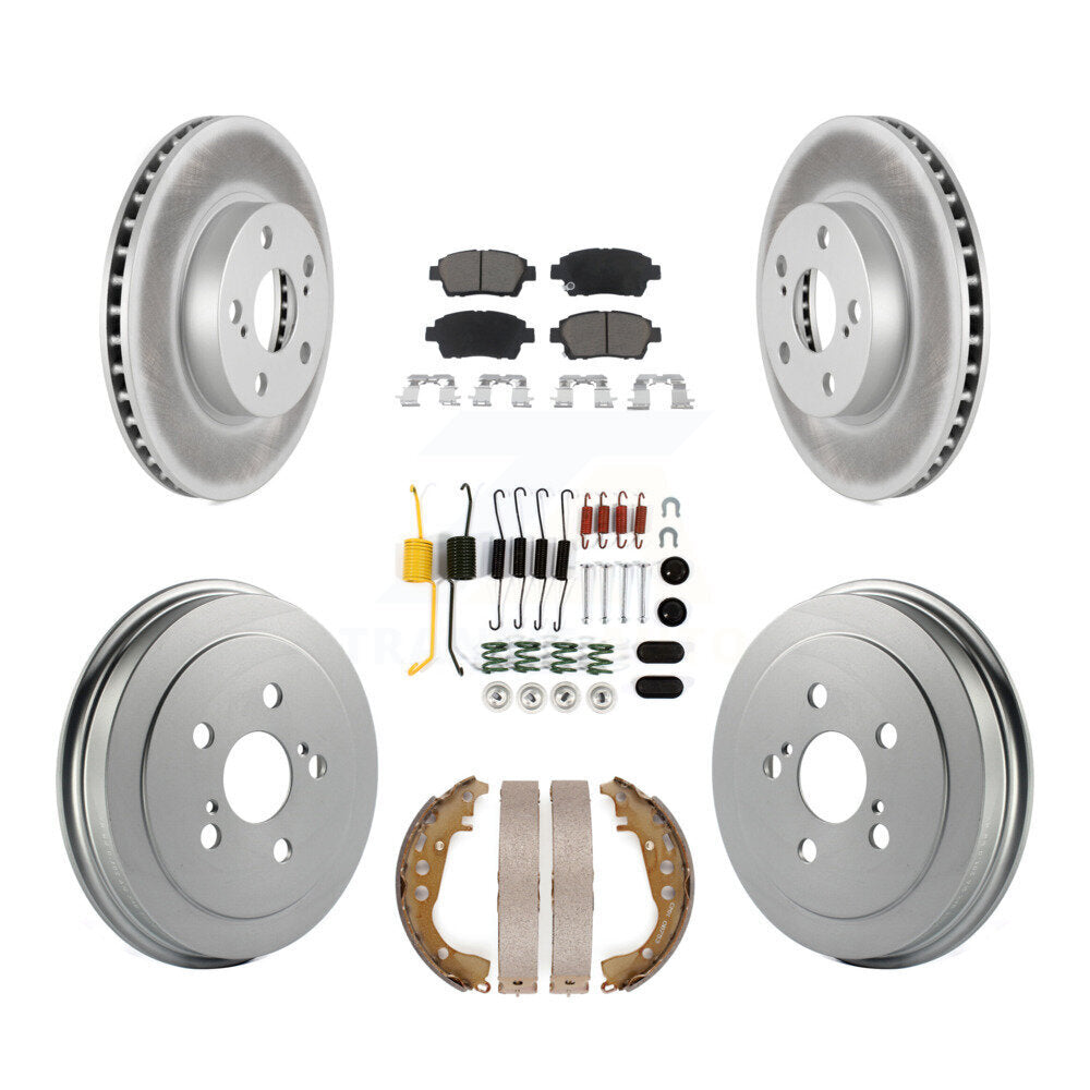 [Front+Rear] 04-07 Toyota Prius Coated Rotor Drum Brake Kit & Ceramic Pads For Max Braking