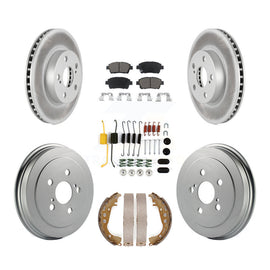 [Front+Rear] 04-07 Toyota Prius Coated Rotor Drum Brake Kit & Ceramic Pads For Max Braking