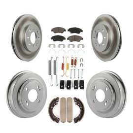 [Front+Rear] 2007-2008 Honda Fit Coated Rotor Drum Brake Kit & Ceramic Pads For Max Braking