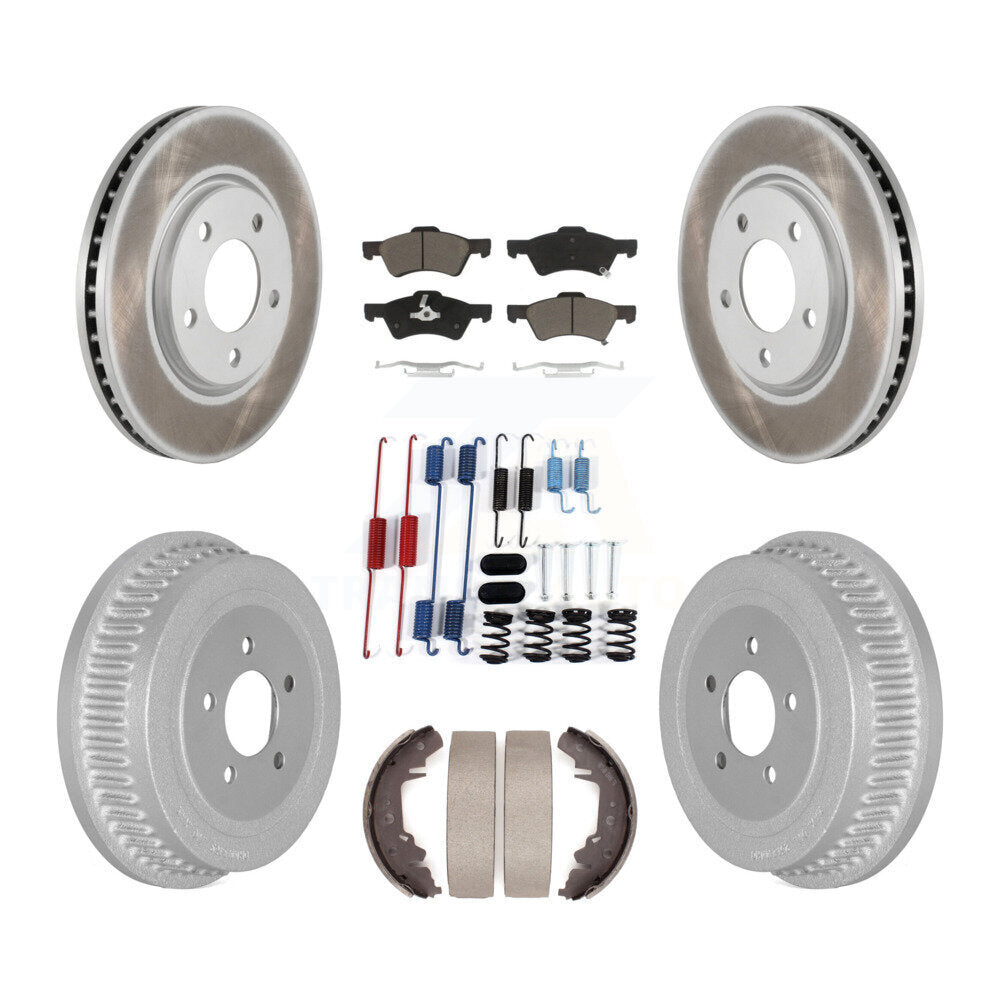 Front Rear Coat Brake Rotor Ceramic Pad Drum Kit (7Pc) For Dodge Chrysler Town &