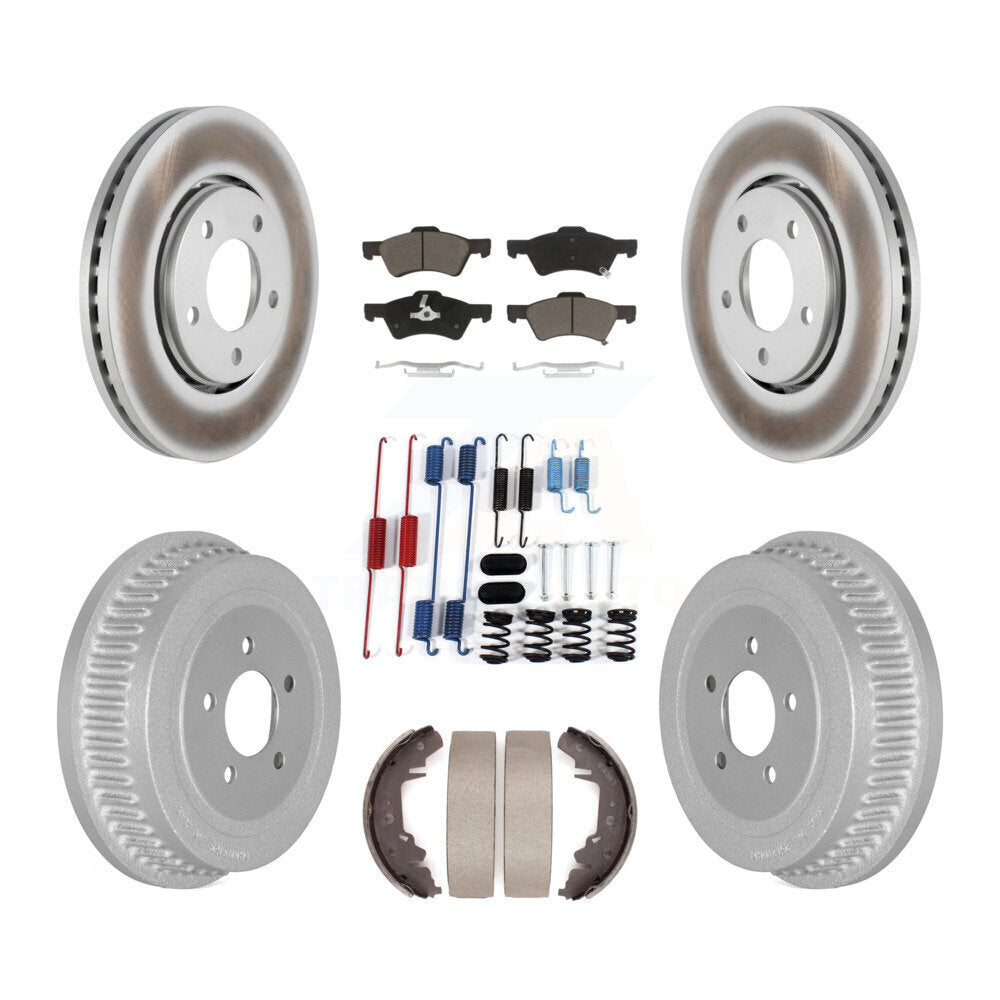 Front Rear Coat Brake Rotor Ceramic Pad Drum Kit (7Pc) For Dodge Caravan Voyager