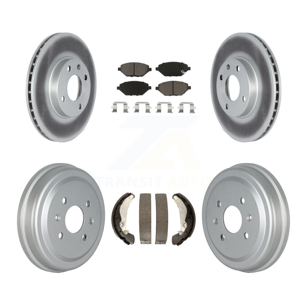 Front Rear Coated Brake Rotor Ceramic Pad Drum Kit For 2016-2021 Chevrolet Spark