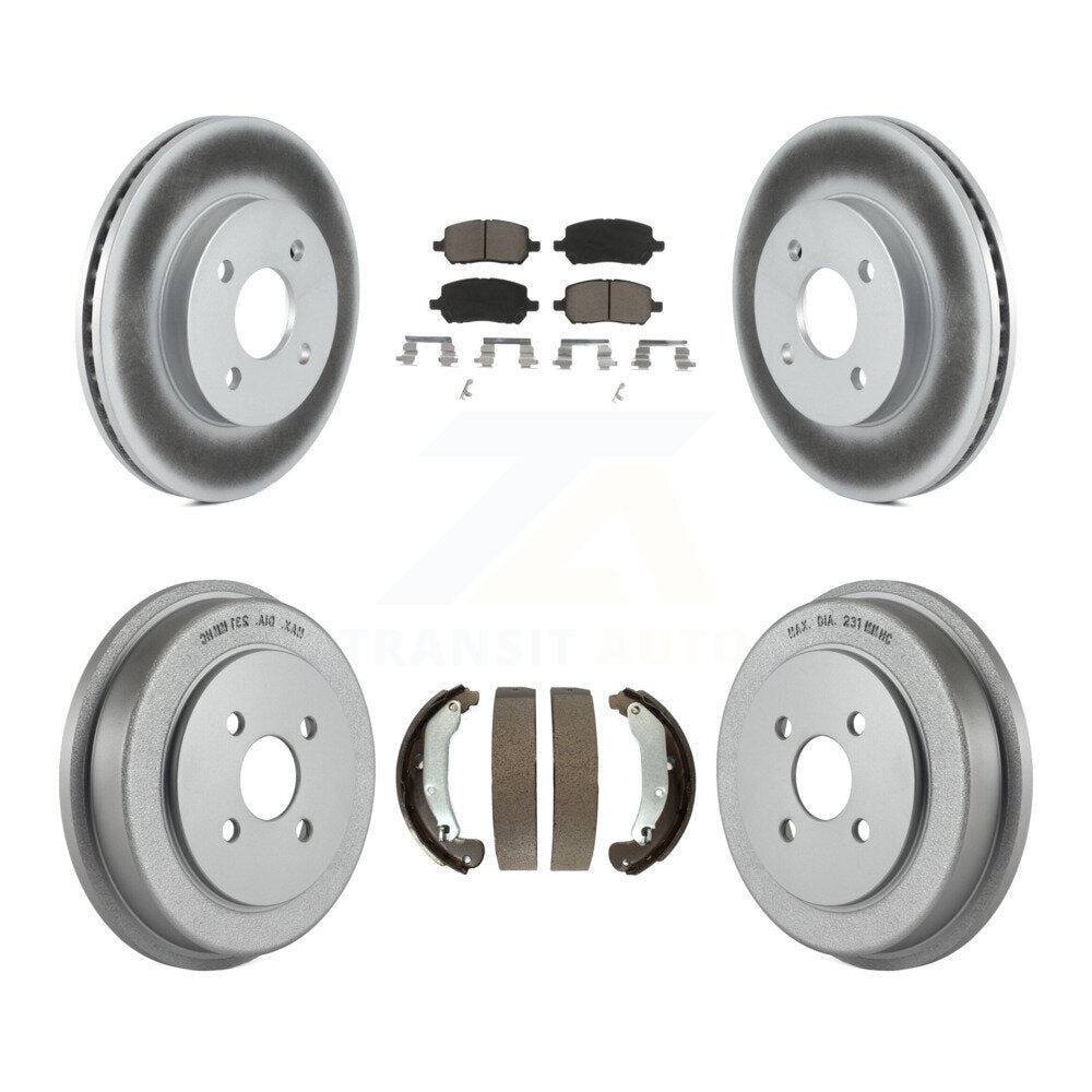 Front Rear Coat Brake Rotor Ceramic Pad Drum Kit For Chevrolet Cobalt Saturn Ion