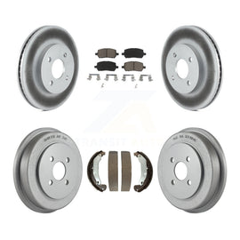 Front Rear Coat Brake Rotor Ceramic Pad Drum Kit For Chevrolet Cobalt Saturn Ion