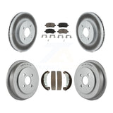 Front Rear Coat Brake Rotor Ceramic Pad Drum Kit For Chevrolet Cobalt Saturn Ion