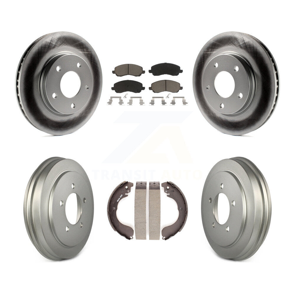 Front Rear Coated Disc Brake Rotors Ceramic Pads And Drum Kit For Dodge Caliber