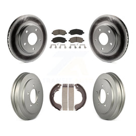 Front Rear Coated Disc Brake Rotors Ceramic Pads And Drum Kit For Dodge Caliber