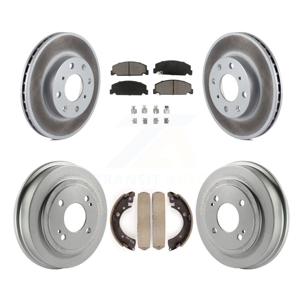 Front Rear Coated Disc Brake Rotors Ceramic Pads And Drum Kit For Honda Civic