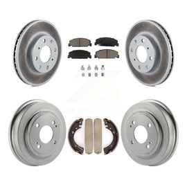 Front Rear Coated Disc Brake Rotors Ceramic Pads And Drum Kit For Honda Civic