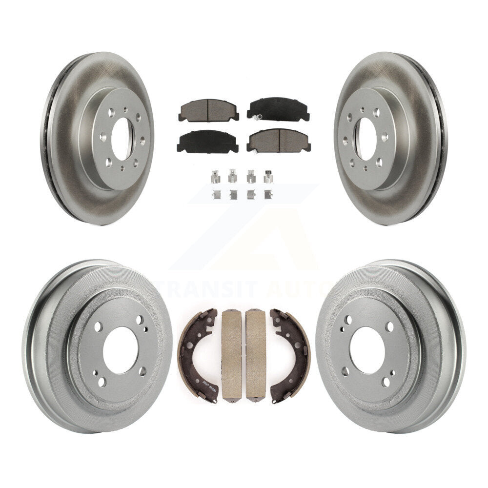 Front Rear Coated Disc Brake Rotors Ceramic Pads And Drum Kit For Honda Civic