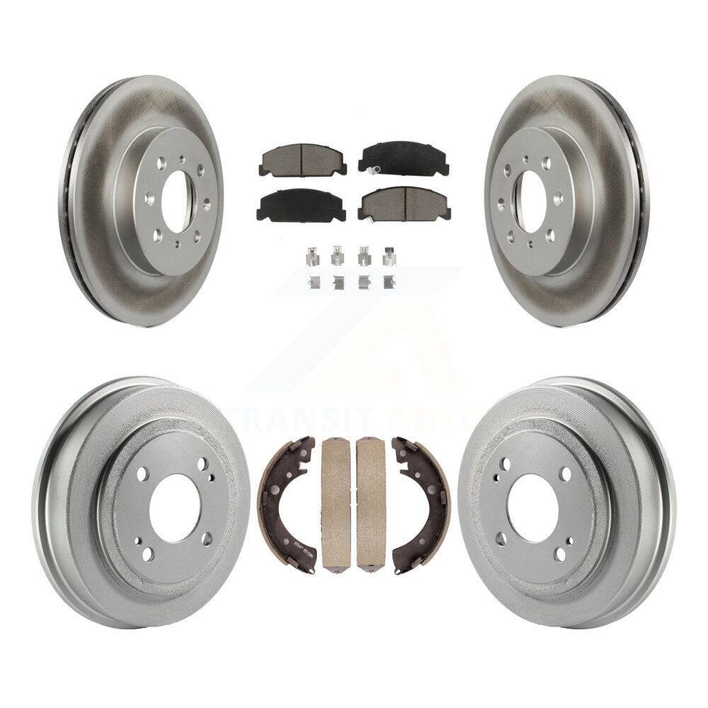 Front Rear Coated Disc Brake Rotors Ceramic Pads And Drum Kit For Honda Civic