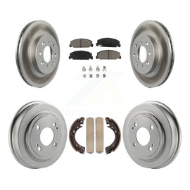 Front Rear Coated Disc Brake Rotors Ceramic Pads And Drum Kit For Honda Civic